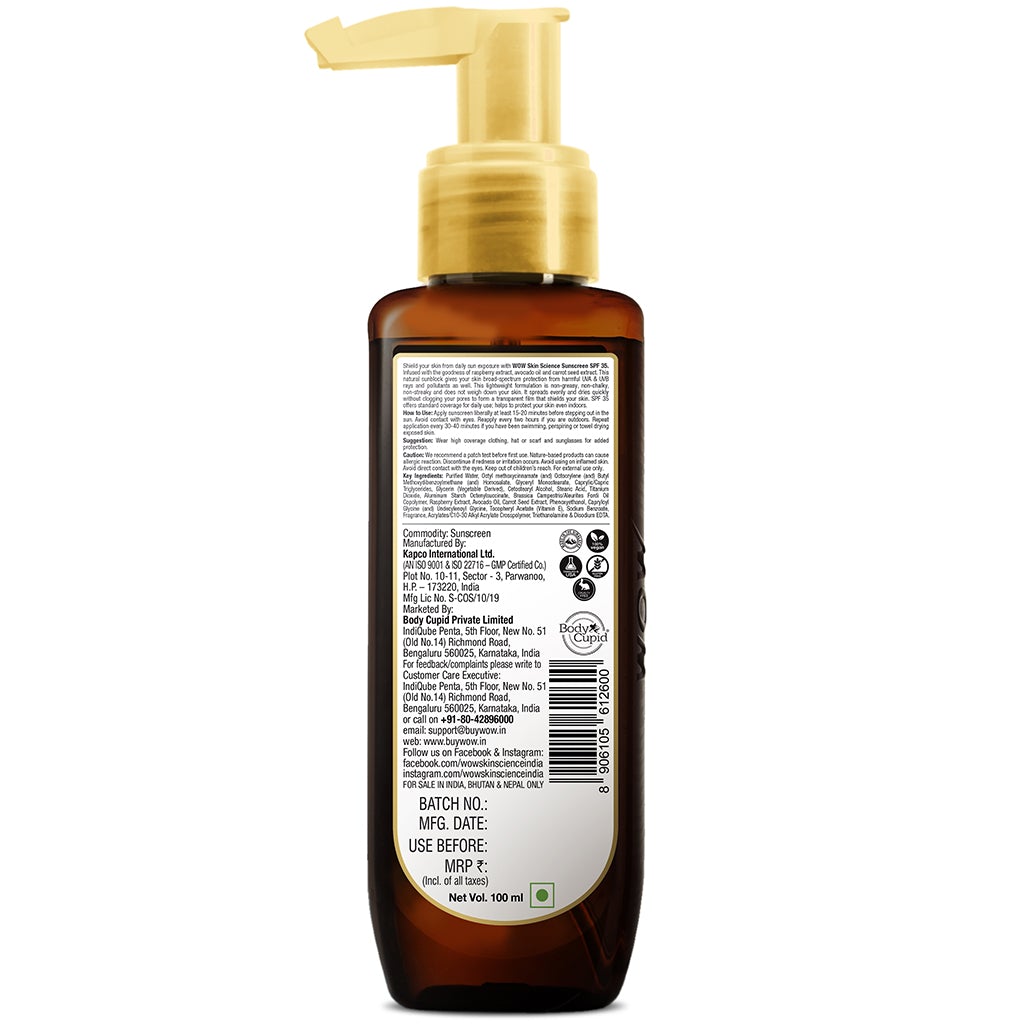 WOWSunscreen Matte Finish - SPF 55 Very High Broad Spectrum - UVA &UVB Protection - Quick Absorb - No Parabens, Silicones, Mineral Oil, Oxide, Color & Benzophenone - 100 ml
