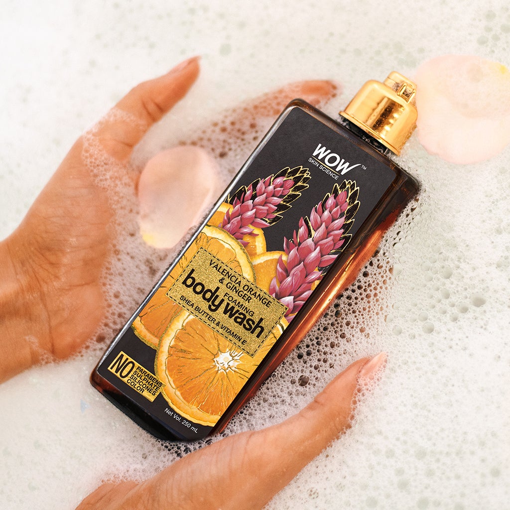 WOW Valencia Orange & Ginger Foaming Body Wash - No Parabens, Sulphate, Silicones & Color - 250 ml