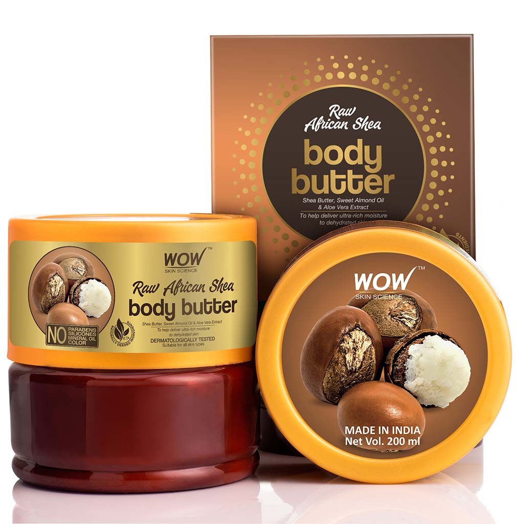 WOW Raw African Shea Body Butter - No Parabens, Silicones, Mineral Oil & Color - 200 ml