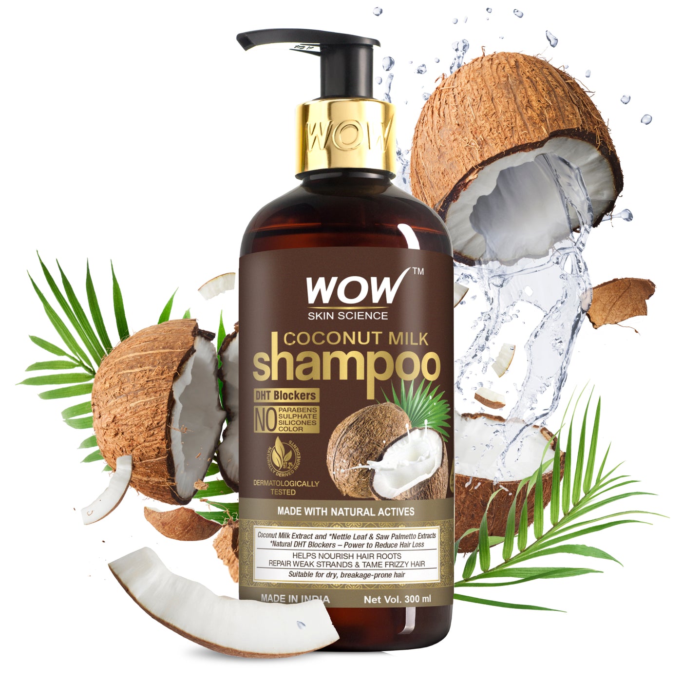 WOW Coconut Milk Shampoo No Parabens, Sulphate, Silicone, Salt & Color
