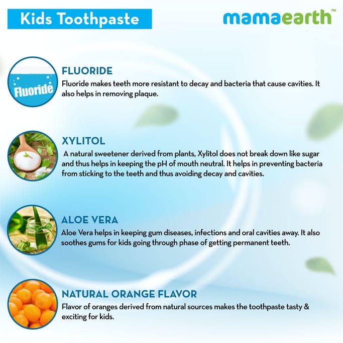 MamaEarth Sulfate Free Awesome Orange Toothpaste For Kids With Fluoride