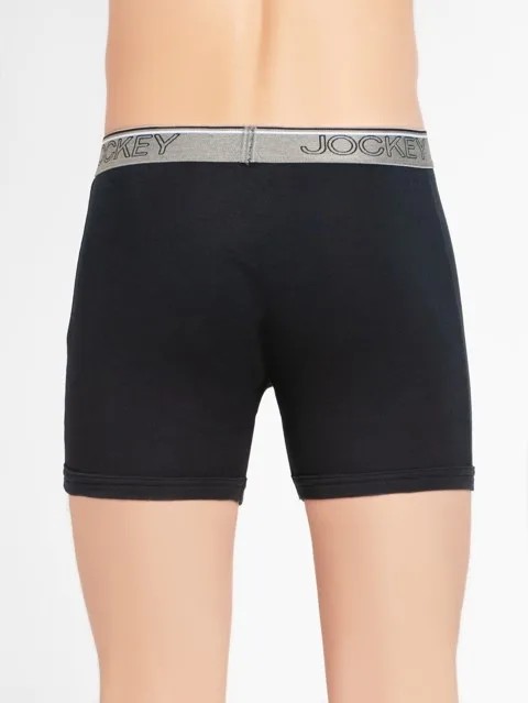 JOCKEY (Modern classic 8009) Boxer Briefs with Front Fly & Exposed Waistband - Deep Navy