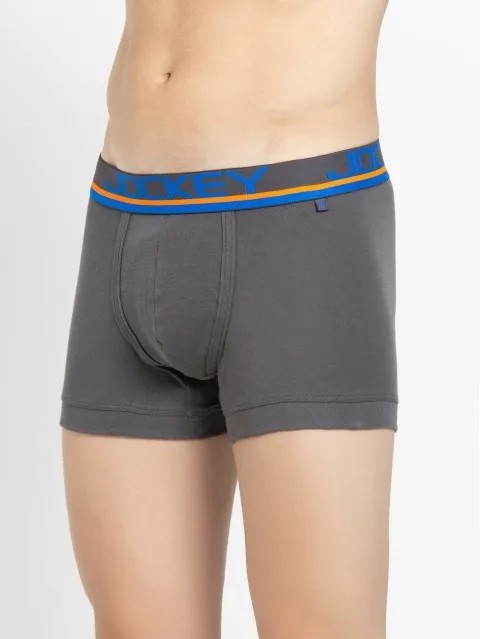 JOCKEY (POP FP03) Modern Trunks with Double layer Contoured Pouch - Smooth Grey