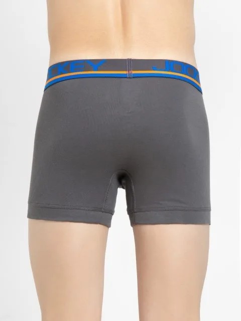 JOCKEY (POP FP03) Modern Trunks with Double layer Contoured Pouch - Smooth Grey