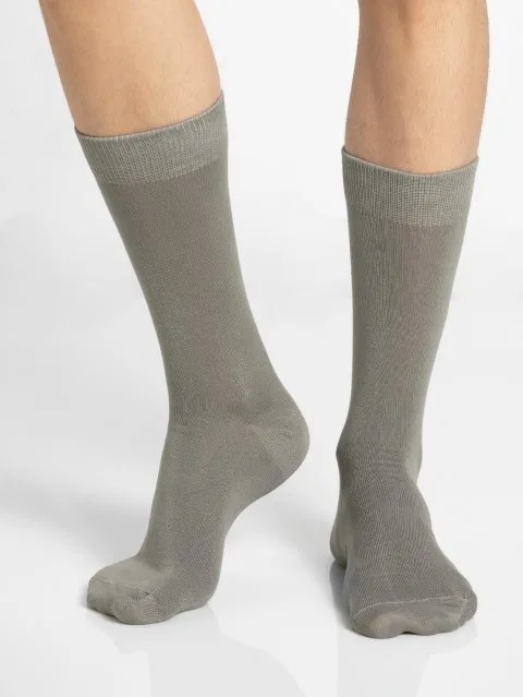 JOCKEY  SOCKS (1 pair) (Elance 7192) Formal Calf Length Socks for Men - Grey Melange