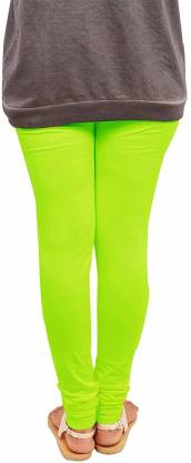 Leggings -  Women's Cotton Churidar  Leggings - LIGHT GREEN COLOUR