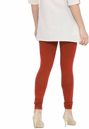 Leggings -  Women's Cotton Churidar  Leggings - RUST COLOUR