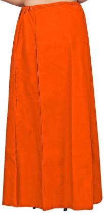 Petticoat - Women's Cotton Blended Indian Readymade Petticoats - ORANGE COLOUR