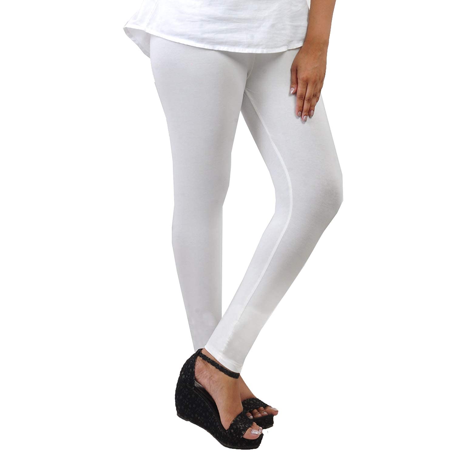 LYRA - Ankle Length Leggings For Women - White Colour